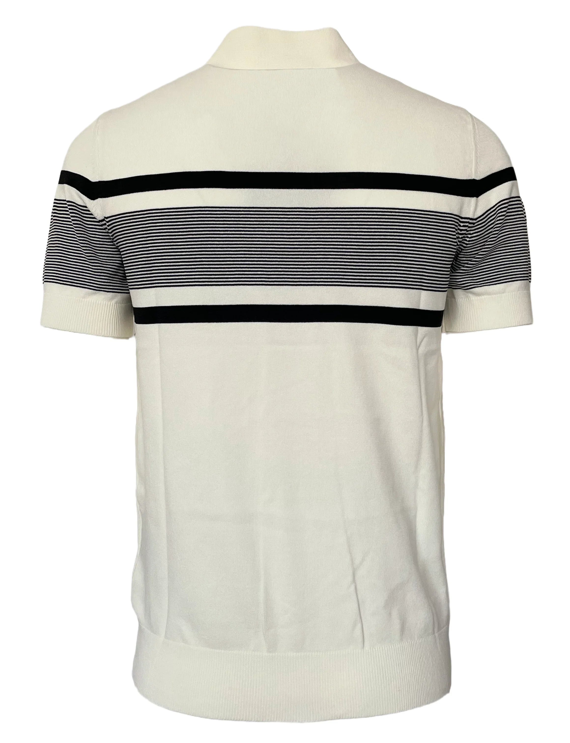 Prada Men's Striped Polo Shirt In White